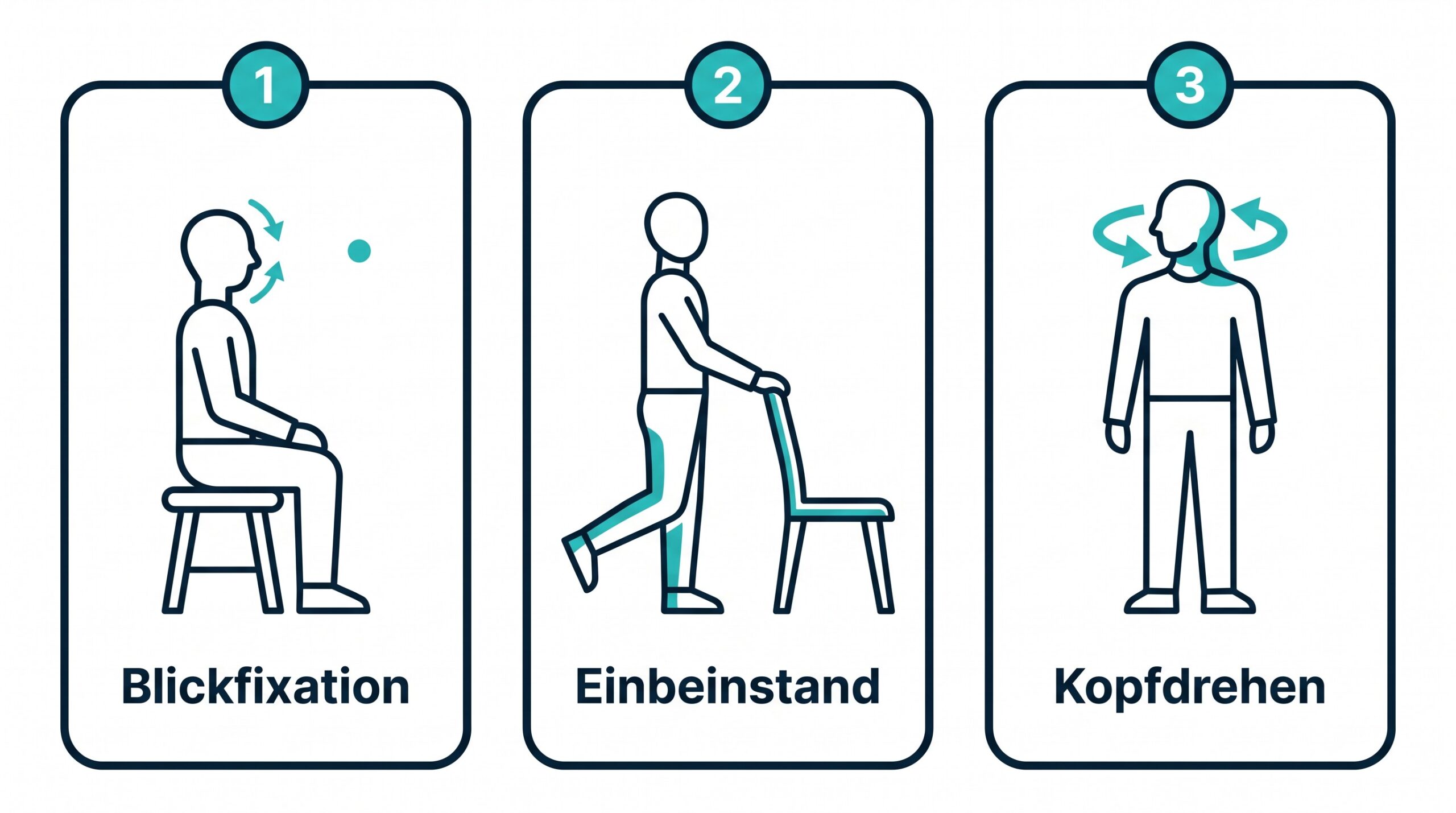 Drei Übungen bei Schwindel und Gleichgewichtsstörungen